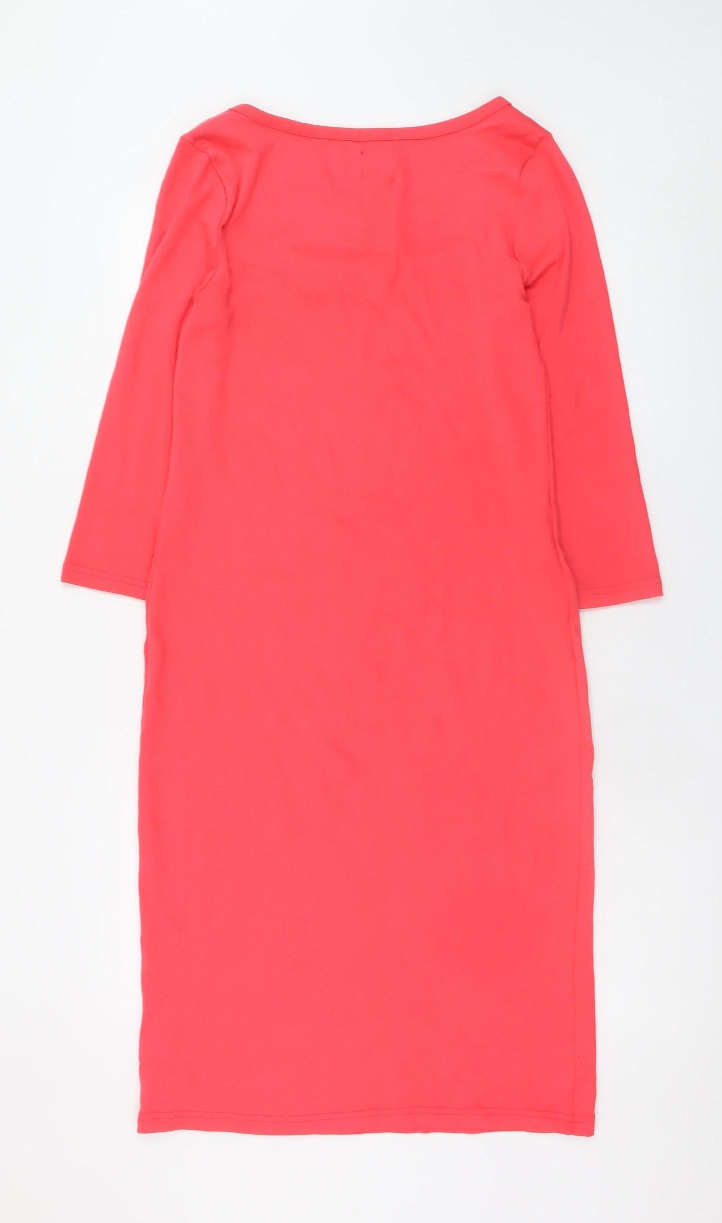 GAP Women Pink Knee Length Bodycon Dress M 3/4 Sleeve Cotton Blend