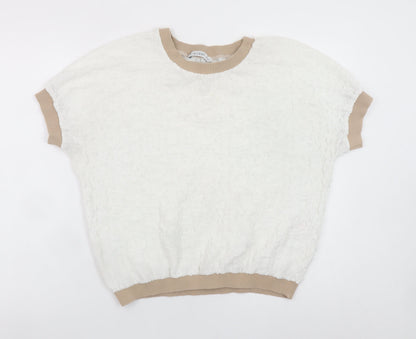 Gallery Women Ivory Short Sleeve Basic T-Shirt Size M