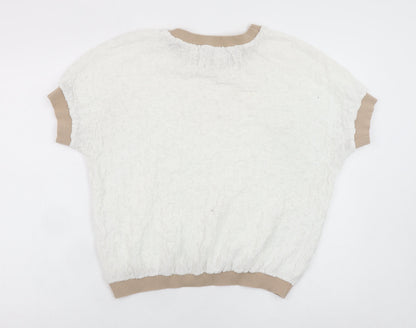 Gallery Women Ivory Short Sleeve Basic T-Shirt Size M