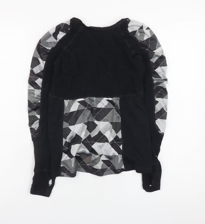 Sweaty Betty Womens Black Geometric Long Sleeve Merino Wool Top Size M