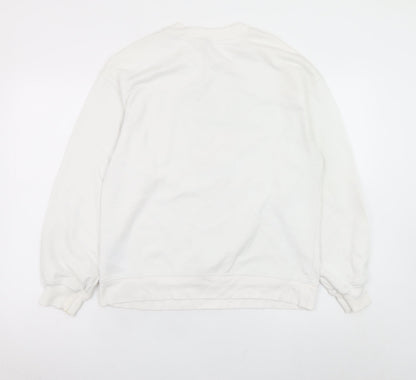 H&M Divided Women White XS Pullover Sweatshirt National Athletics Graphic