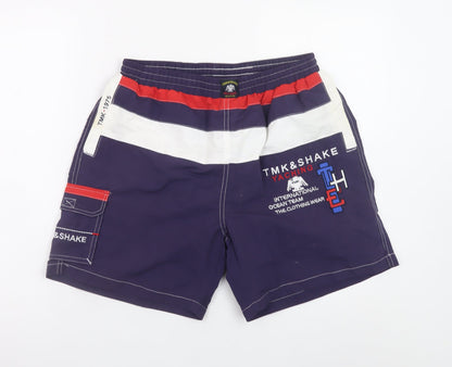 TMK&Shake Men Blue 2XL Nautical Yachting Quick Dry Swim Shorts