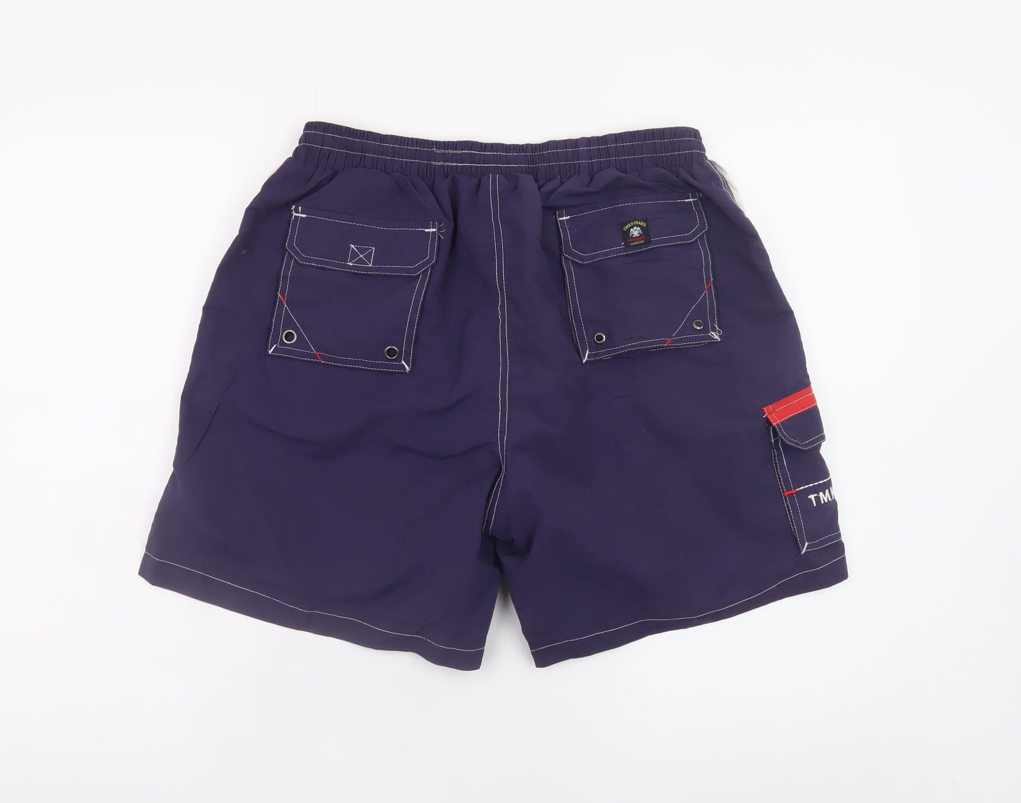 TMK&Shake Men Blue 2XL Nautical Yachting Quick Dry Swim Shorts