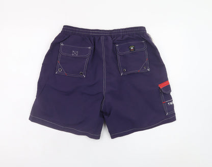 TMK&Shake Men Blue 2XL Nautical Yachting Quick Dry Swim Shorts