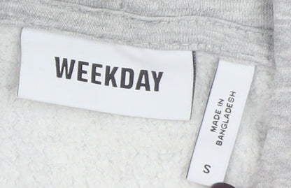 Weekday Mens Grey Pullover Hoodie Size S Regular Fit Long Sleeve