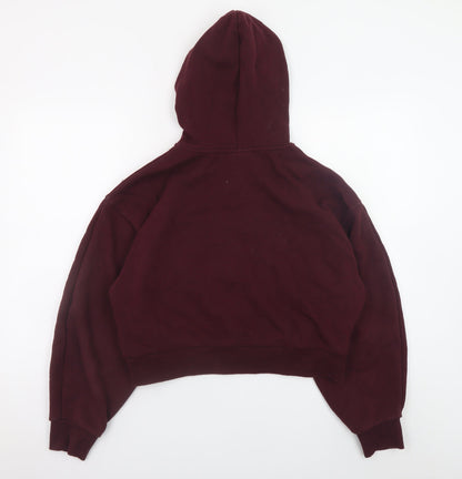 H&M Move Women's Burgundy Full Zip Hoodie Size 12 Cotton Blend