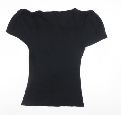 Ted Baker Women's Black Sequin V-Neck Modal T-Shirt Size 10