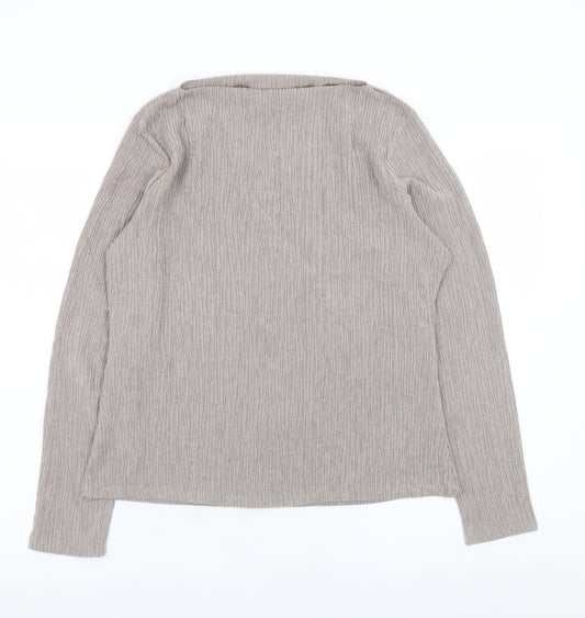 Dunnes Stores Women’s Beige Long Sleeve Basic Stretch Top Size 12