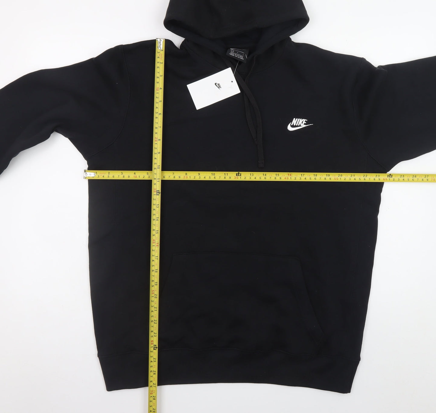Nike Men's Black Pullover Hoodie L Regular Fit Fleece Sweatshirt