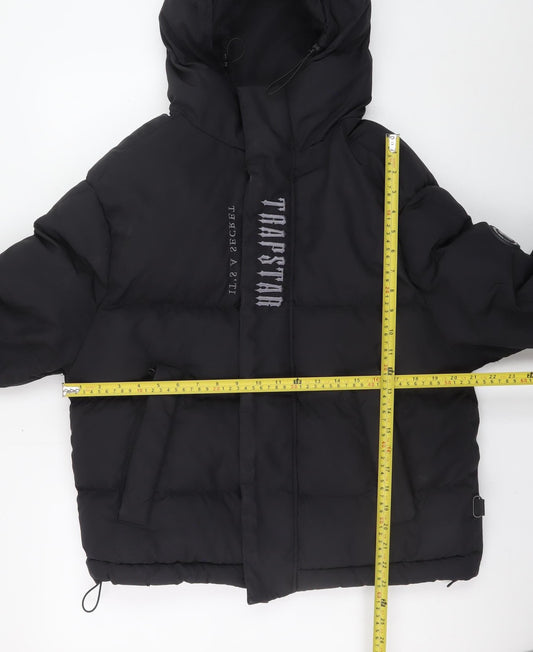 Trapstar Men's Black Puffer Jacket Hooded S Streetwear Winter