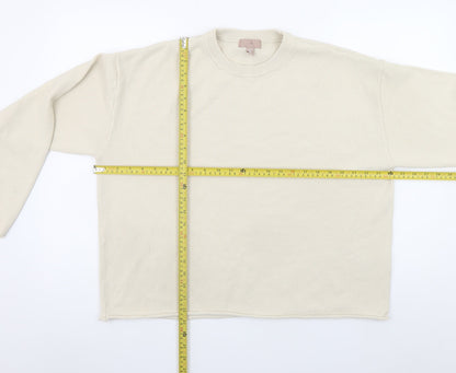 H&M Women Beige Crew Neck Knit Pullover Jumper Size 12