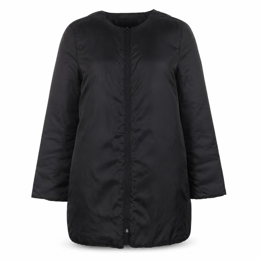Zara Women Black Mid-Length Puffer Coat Size 12