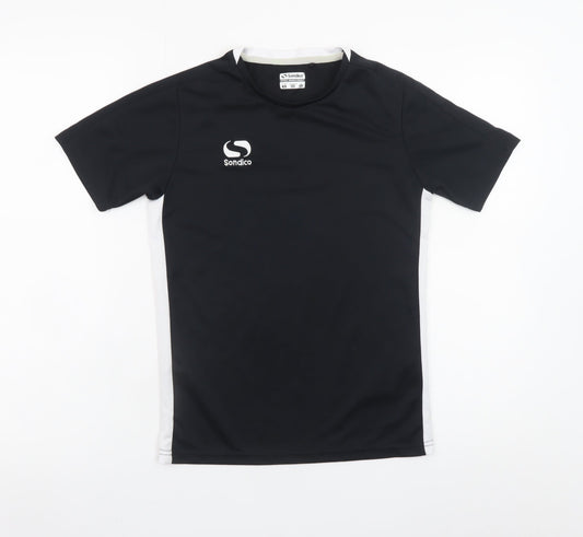 Sondico Boys Black Sports T-Shirt 11-12 Years Short Sleeve Activewear Top
