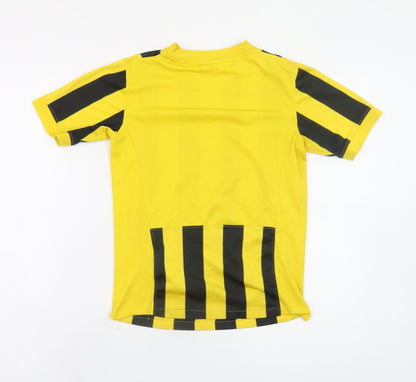 Nike Boys Yellow Black Dri-Fit Striped Sports T-Shirt 10-12 Years