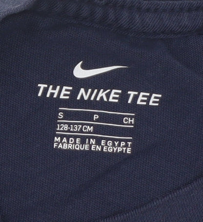 Nike Girls Navy Blue Just Do It Short Sleeve Cotton T-Shirt Size S 128-137cm