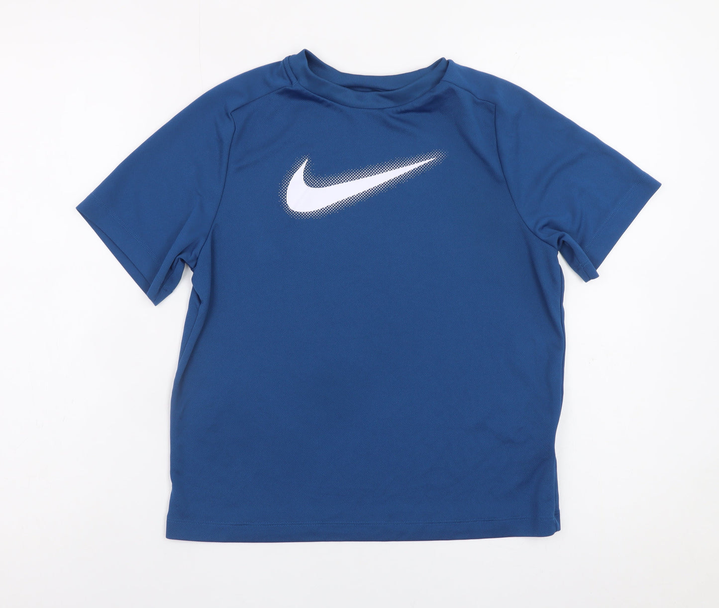 Nike Boys Blue Dri-Fit Short Sleeve T-Shirt Size 147-158cm Polyester Sportswear