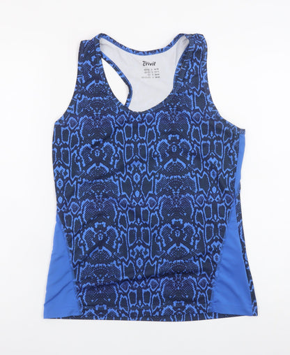 Crivit Women's Blue Snake Print Tank Top Size S 10/12 Polyester Blend