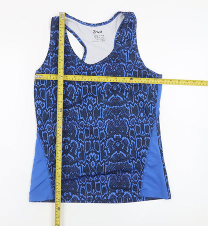 Crivit Women's Blue Snake Print Tank Top Size S 10/12 Polyester Blend