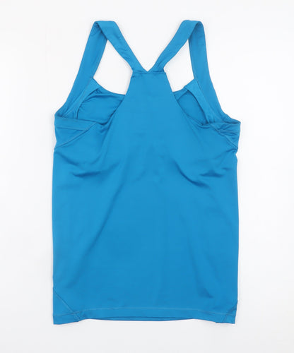 Reebok Womens Blue Racerback Tank Top L Sports Moisture Wicking