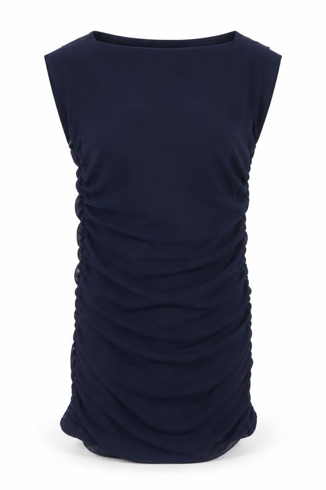 Mexx Women Blue XS Bodycon Ruched Sleeveless Jersey Dress