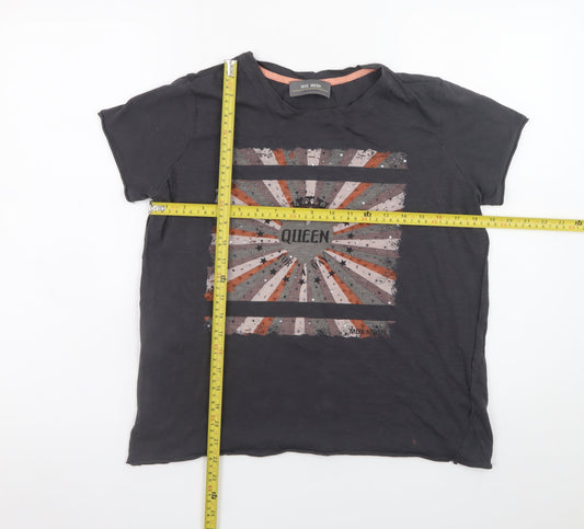MOS MOSH Women's Black Graphic Sequin T-Shirt Size S