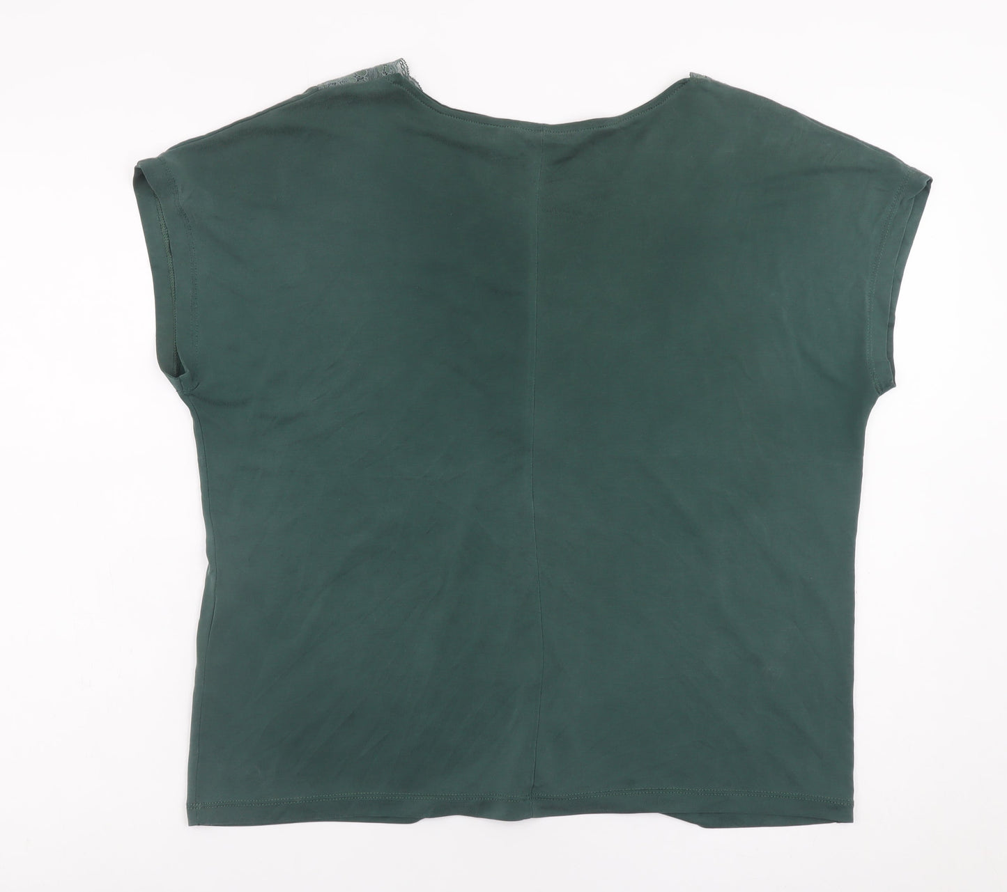 Vero Moda Women’s Green Lace V-Neck Short Sleeve T-Shirt Size 12