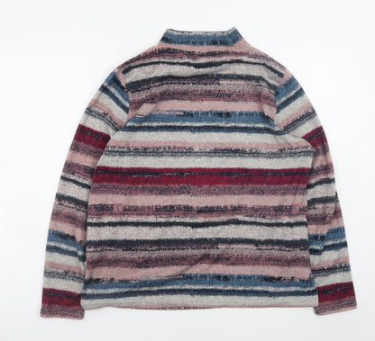 Tea Lane Women’s Multicoloured Striped Mock Neck Long Sleeve Top XL