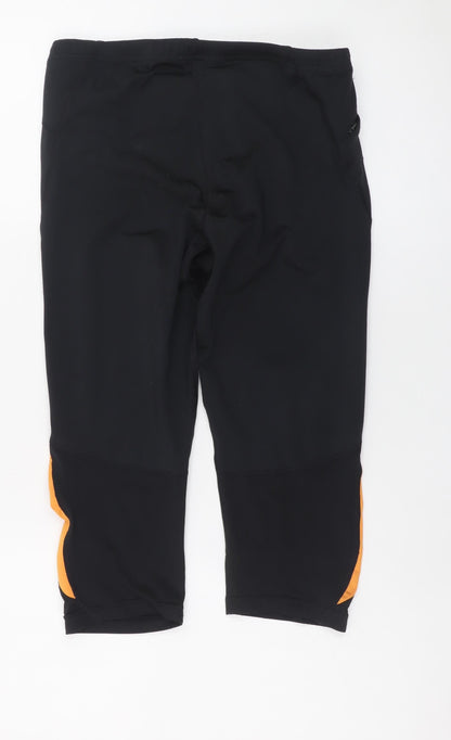 Odlo Womens Black Capri Leggings Medium Stretch Running Trousers