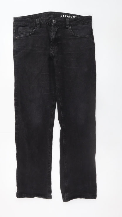 Dunnes Stores Men's Black Straight Jeans 34W 30L Cotton Denim