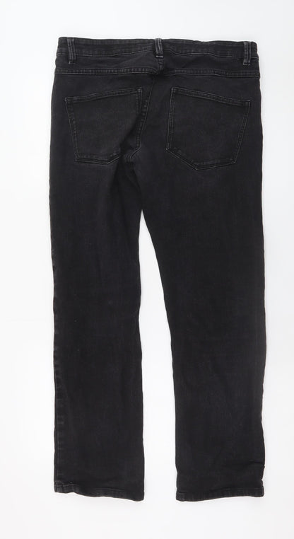 Dunnes Stores Men's Black Straight Jeans 34W 30L Cotton Denim