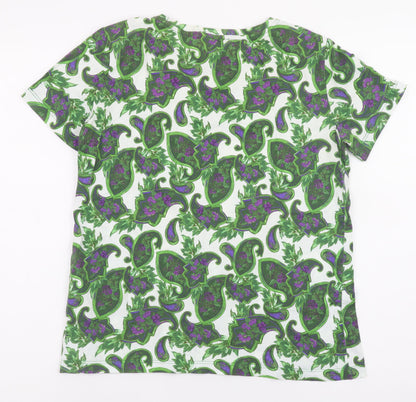 Sandro Women’s Multicoloured Paisley Cotton T-Shirt Size S