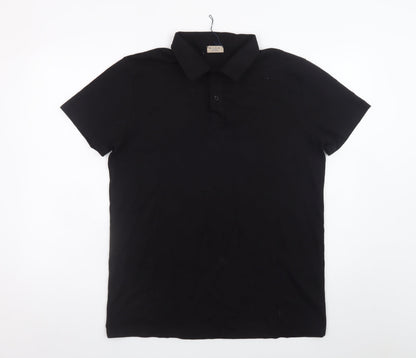 M.I.D.A. Men’s Black Cotton Polo Shirt Size L Casual Classic