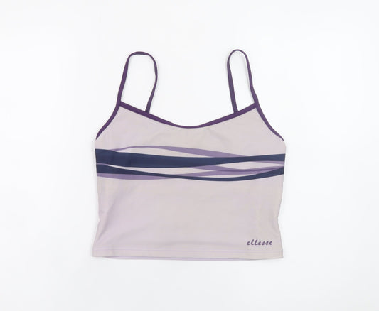Ellesse Womens Purple Tank Swim Top Size 16 Stretch Lined
