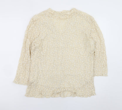 Ayalon Collection Women's Beige Lace Tunic Blouse Size 16