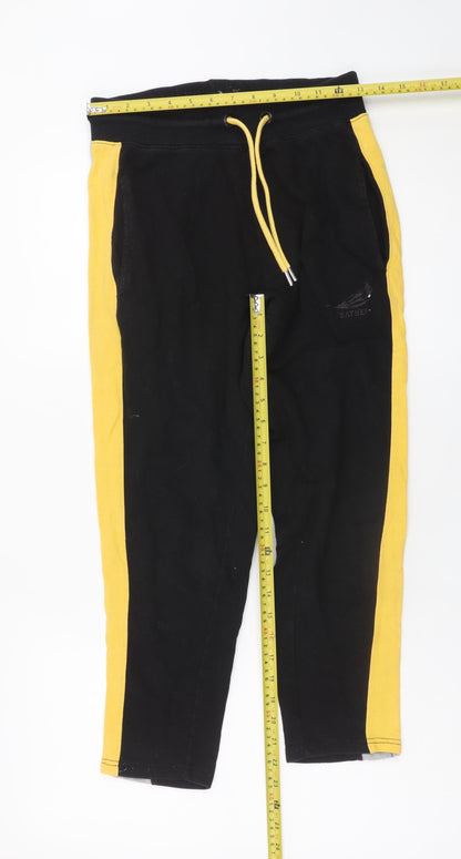 Feathers Men's Black Jogger Trousers M Casual Elastic Waist