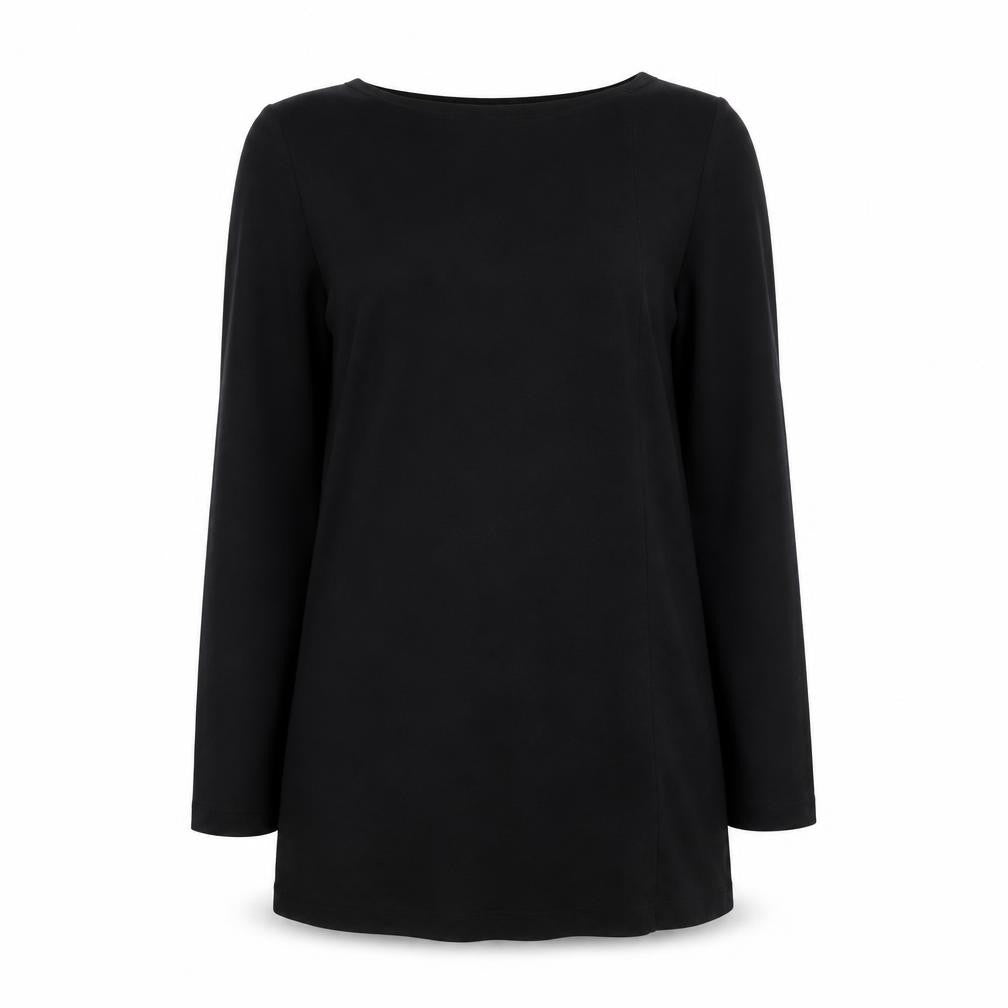 St. Bernard Women Black Size 12 Shift Dress Long Sleeve