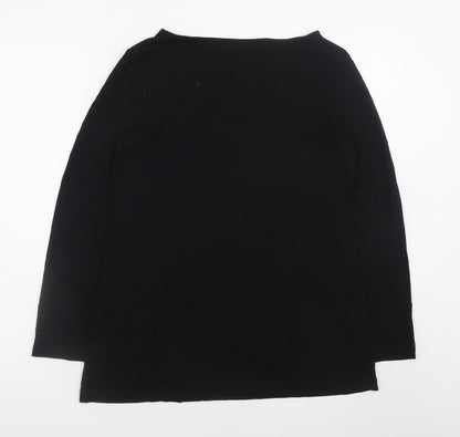 St. Bernard Women Black Size 12 Shift Dress Long Sleeve