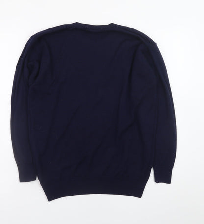 First Avenue Classics Women's Blue Wool Crew Neck Jumper Size 14