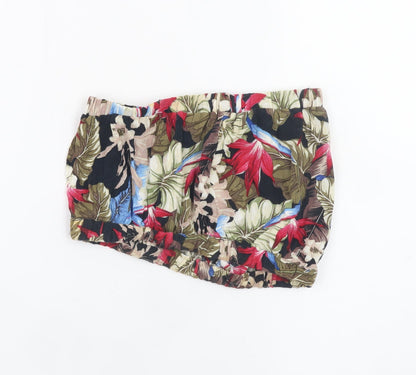 Topshop Women’s Multicoloured Floral Cropped Strapless Top Size 8