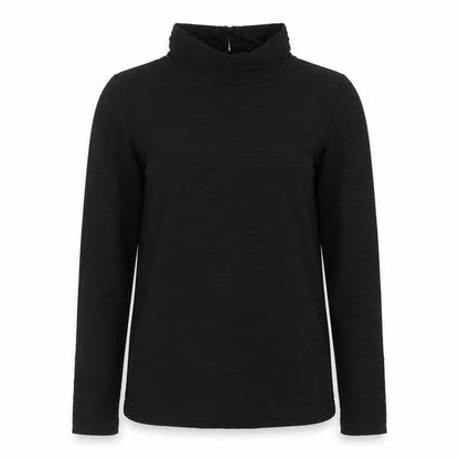 Gallery Women's Black Size 8 Mock Neck Long Sleeve Top