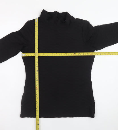 Gallery Women's Black Size 8 Mock Neck Long Sleeve Top