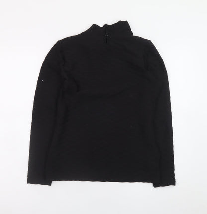 Gallery Women's Black Size 8 Mock Neck Long Sleeve Top
