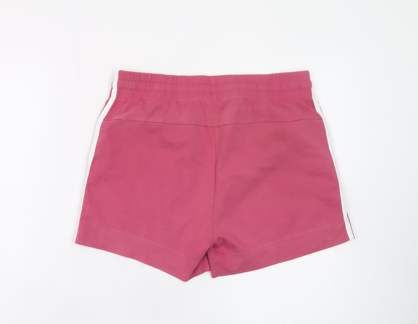 Adidas Women Pink Drawstring Biker Shorts Size M Lightweight Activewear