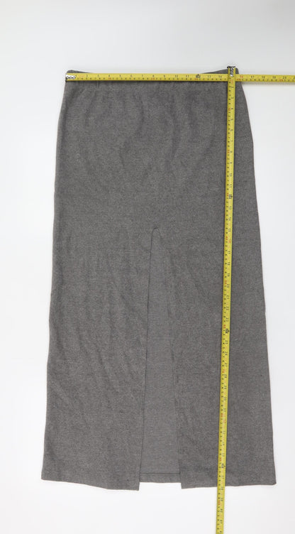 ASOS DESIGN Women's Grey Midi Straight Skirt Size M Elastic Waist