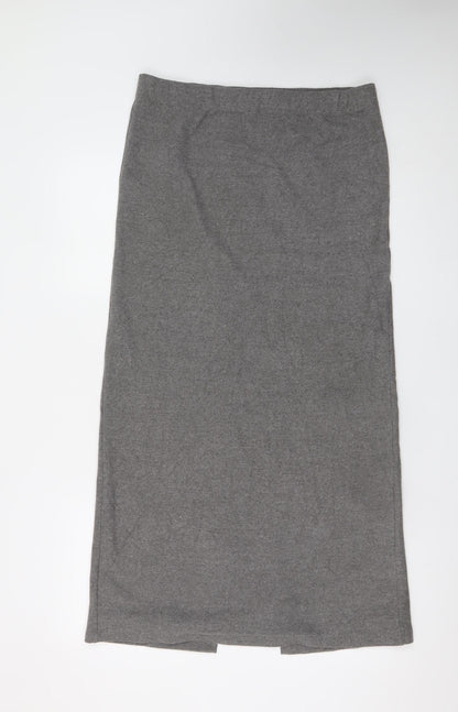 ASOS DESIGN Women's Grey Midi Straight Skirt Size M Elastic Waist