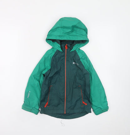 Mountain Warehouse Boys Green 3-4 Years Waterproof Hooded Rain Jacket