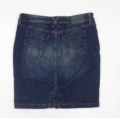 Tommy Hilfiger Womens Blue Denim Knee Length Pencil Skirt Size 8