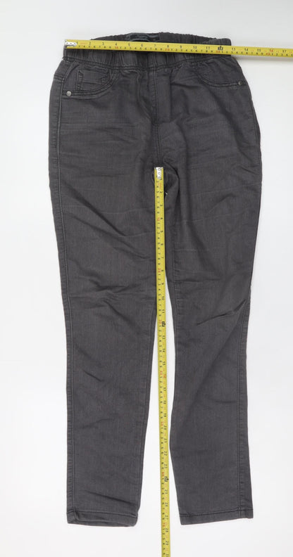 Tu Women’s Grey Jegging Jeans Size 12 Slim Fit Stretch Comfort