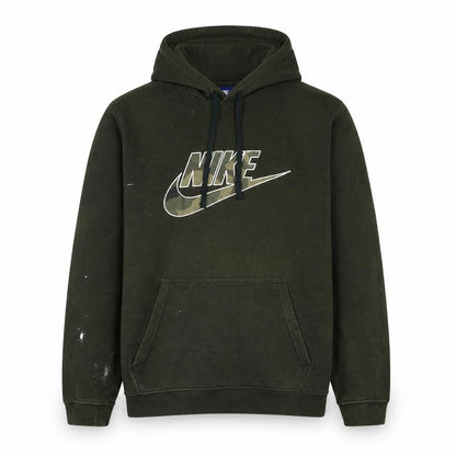 Nike Men's Green Pullover Hoodie L Regular Fit Camouflage Logo