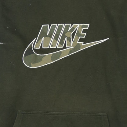 Nike Men's Green Pullover Hoodie L Regular Fit Camouflage Logo